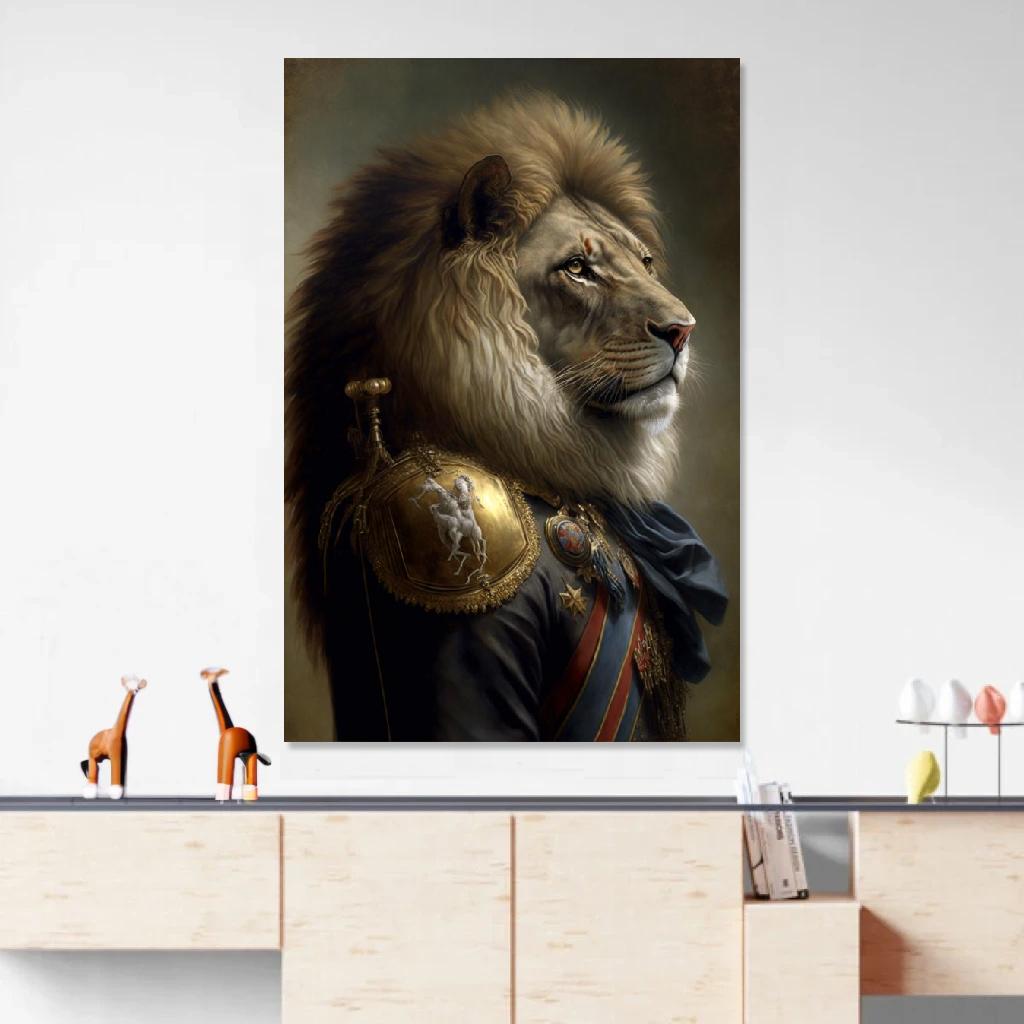 Picture of Lion Soldat Of Napoleon au dessus d'un meuble bas