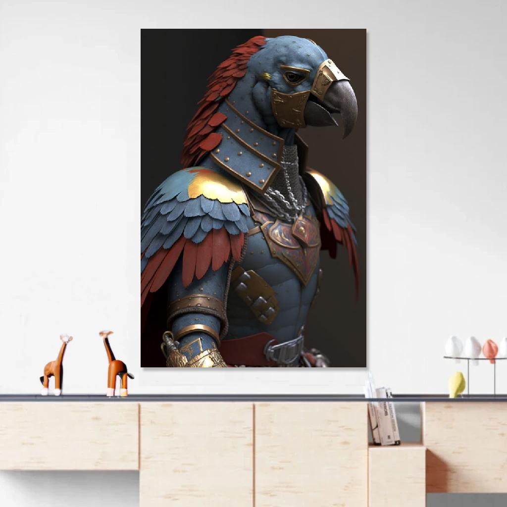 Picture of Parrot Armor au dessus d'un meuble bas