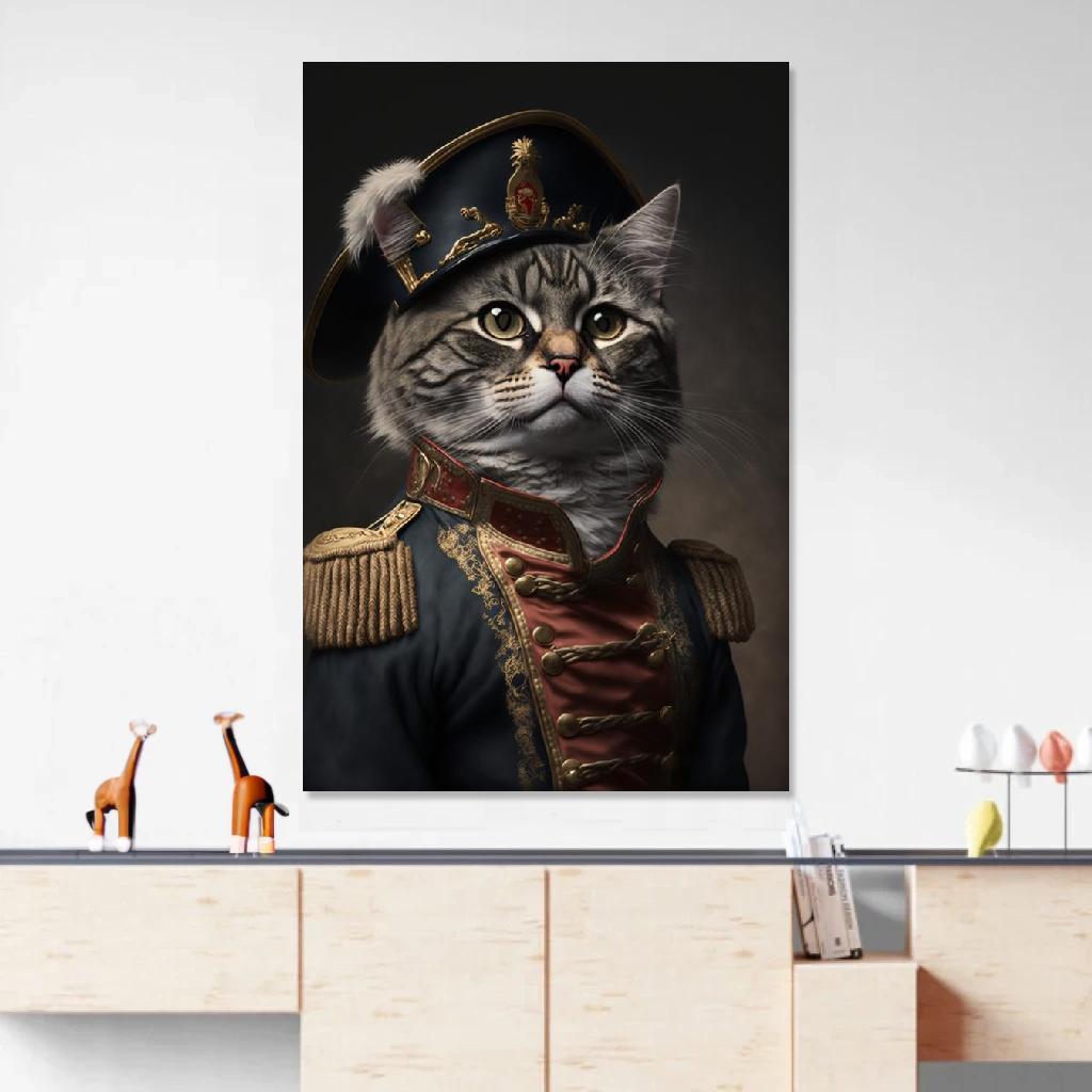 Picture of Cat Soldat Of Napoleon au dessus d'un meuble bas