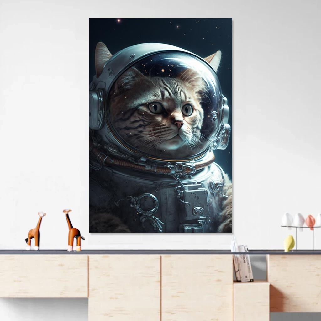 Picture of Cat Astronaut au dessus d'un meuble bas