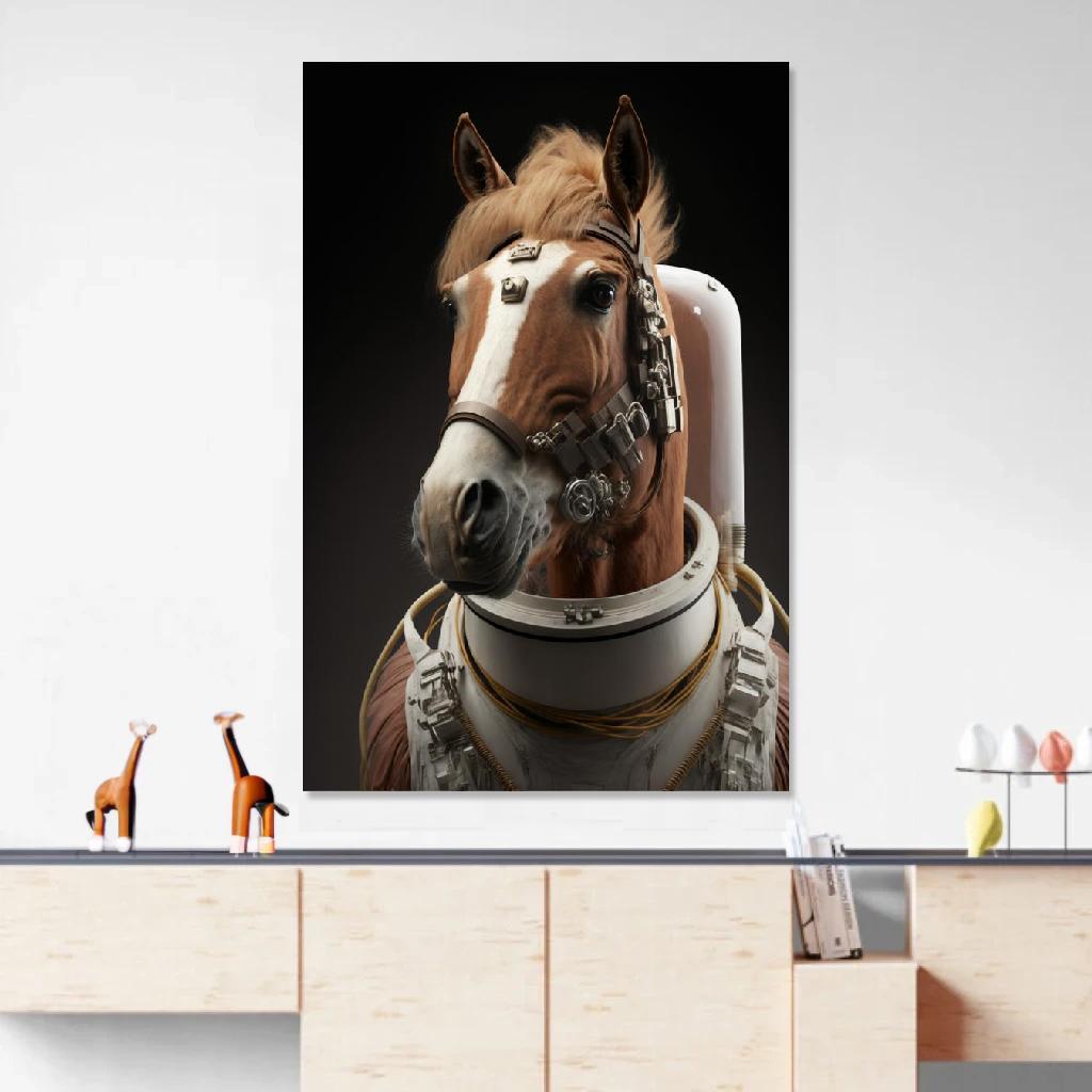 Picture of Horse Astronaut au dessus d'un meuble bas
