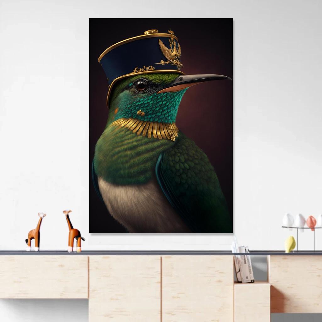 Picture of Humming-bird Soldat Of Napoleon au dessus d'un meuble bas