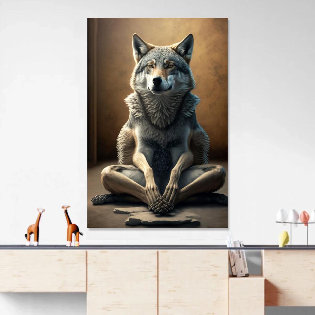 Picture of Wolf Yoga au dessus d'un meuble bas