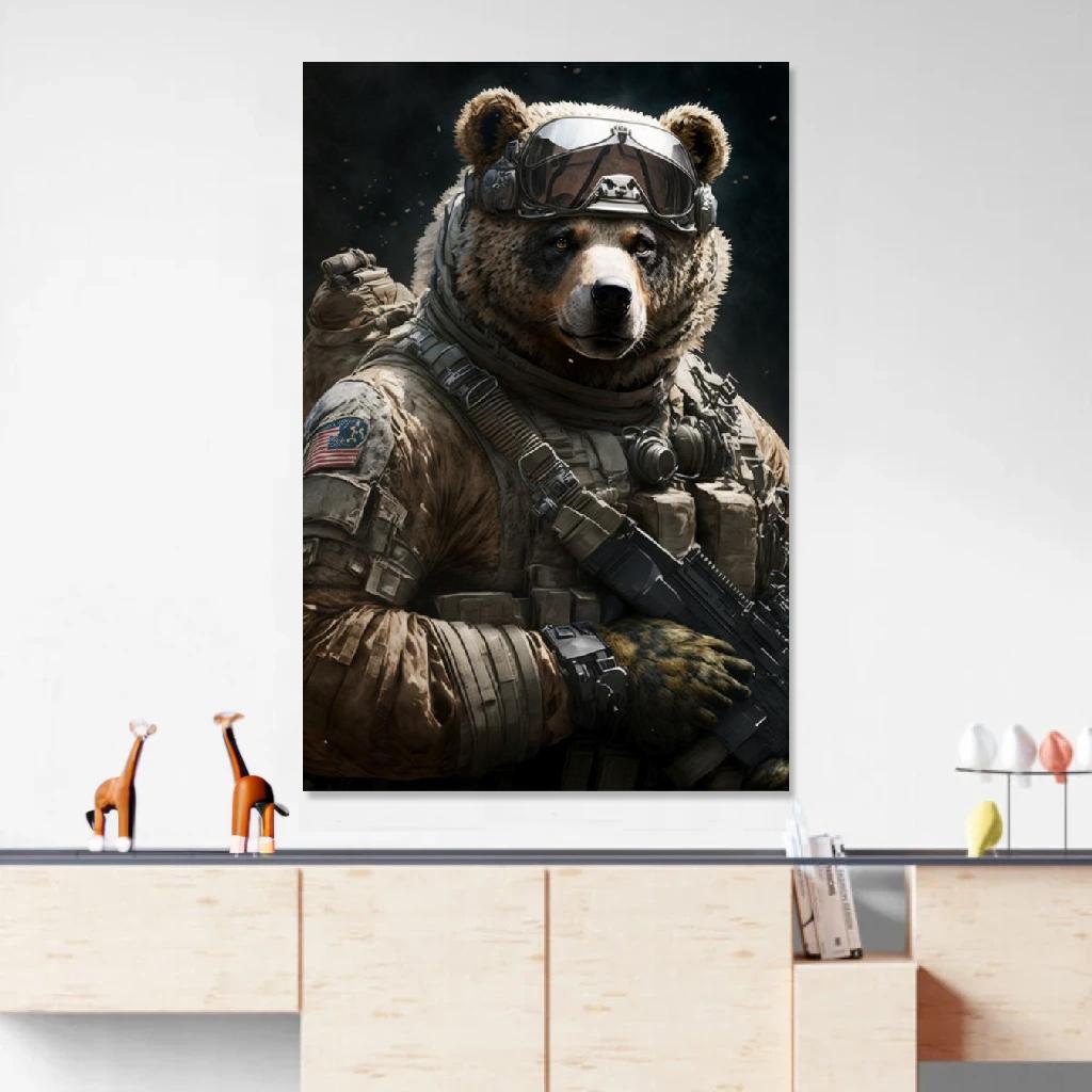 Picture of Bear Soldier au dessus d'un meuble bas