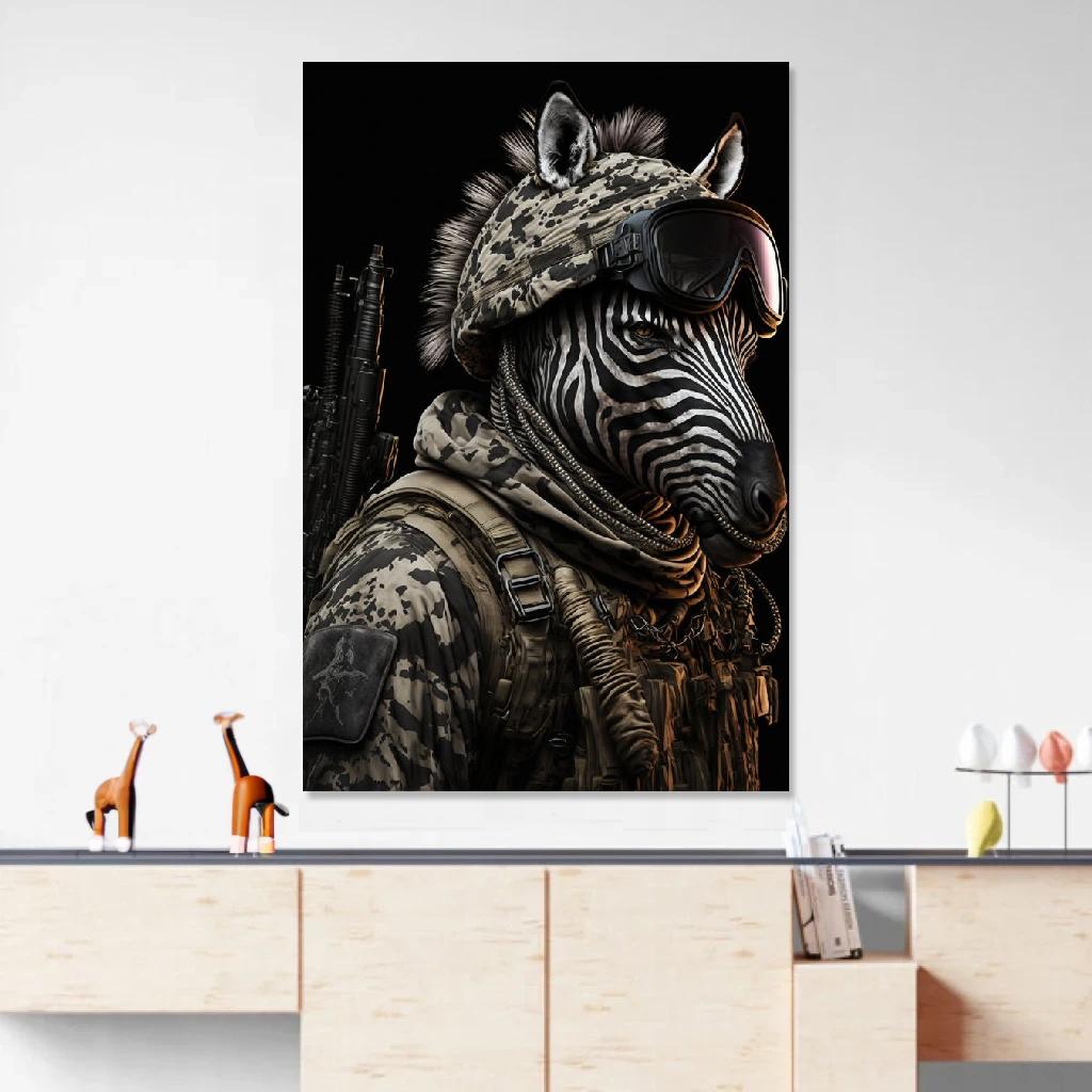 Picture of Zebra Soldier au dessus d'un meuble bas