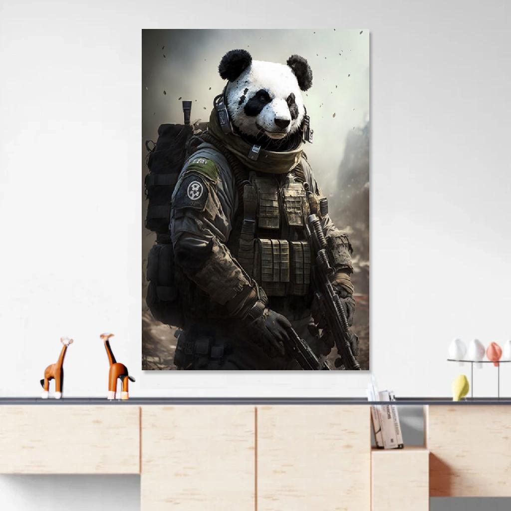 Picture of Panda Soldier au dessus d'un meuble bas
