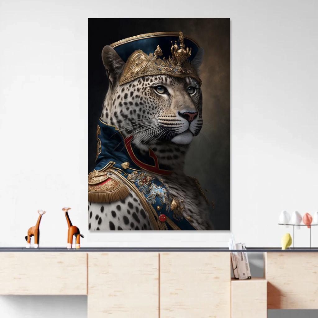 Picture of Snow leopard Soldat Of Napoleon au dessus d'un meuble bas