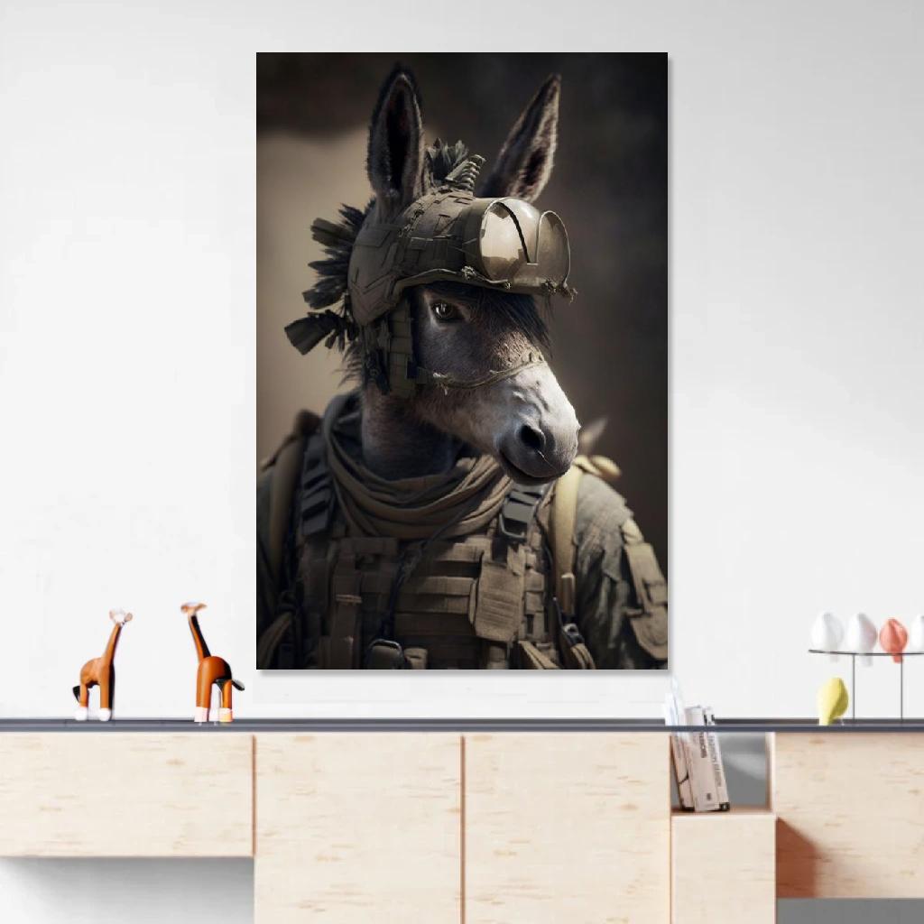 Picture of Donkey Soldier au dessus d'un meuble bas
