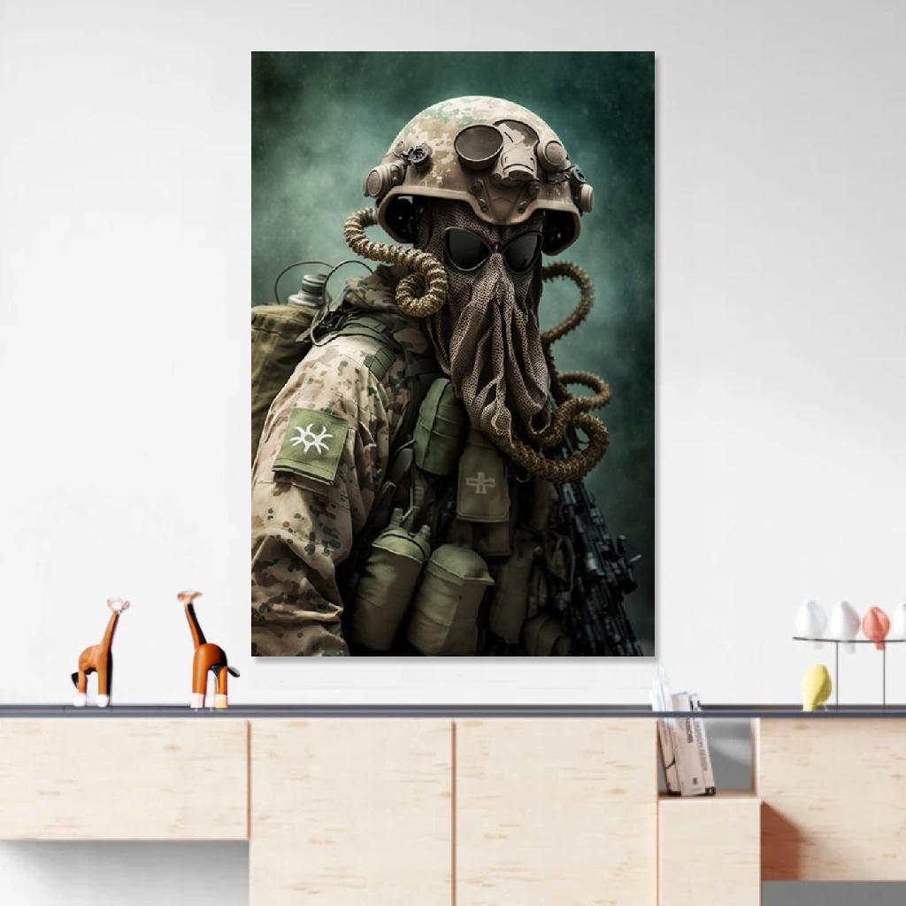Picture of Octopus Soldier au dessus d'un meuble bas