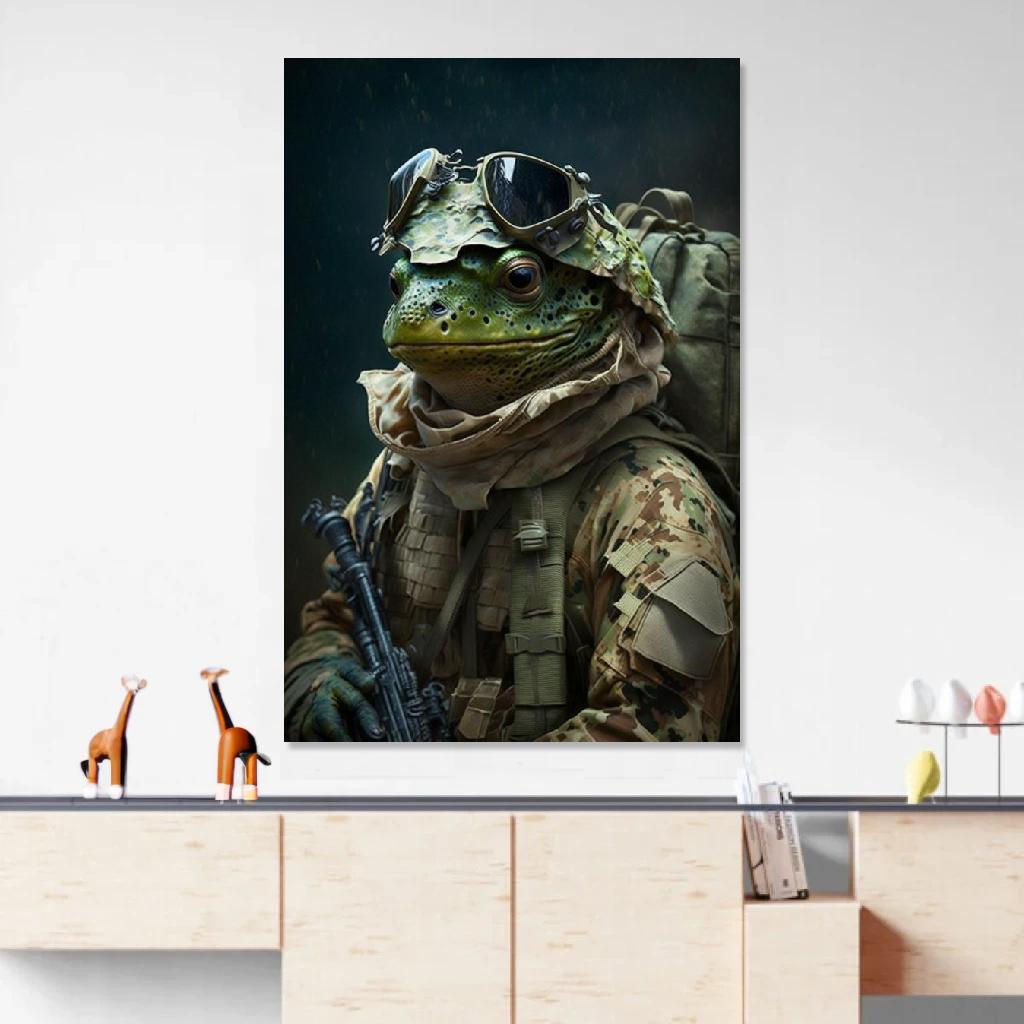 Picture of Frog Soldier au dessus d'un meuble bas