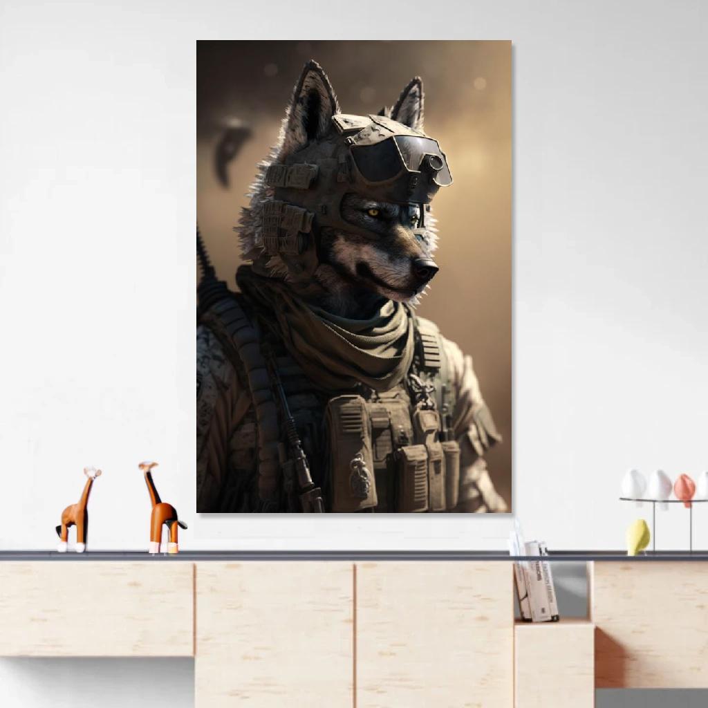 Picture of Wolf Soldier au dessus d'un meuble bas