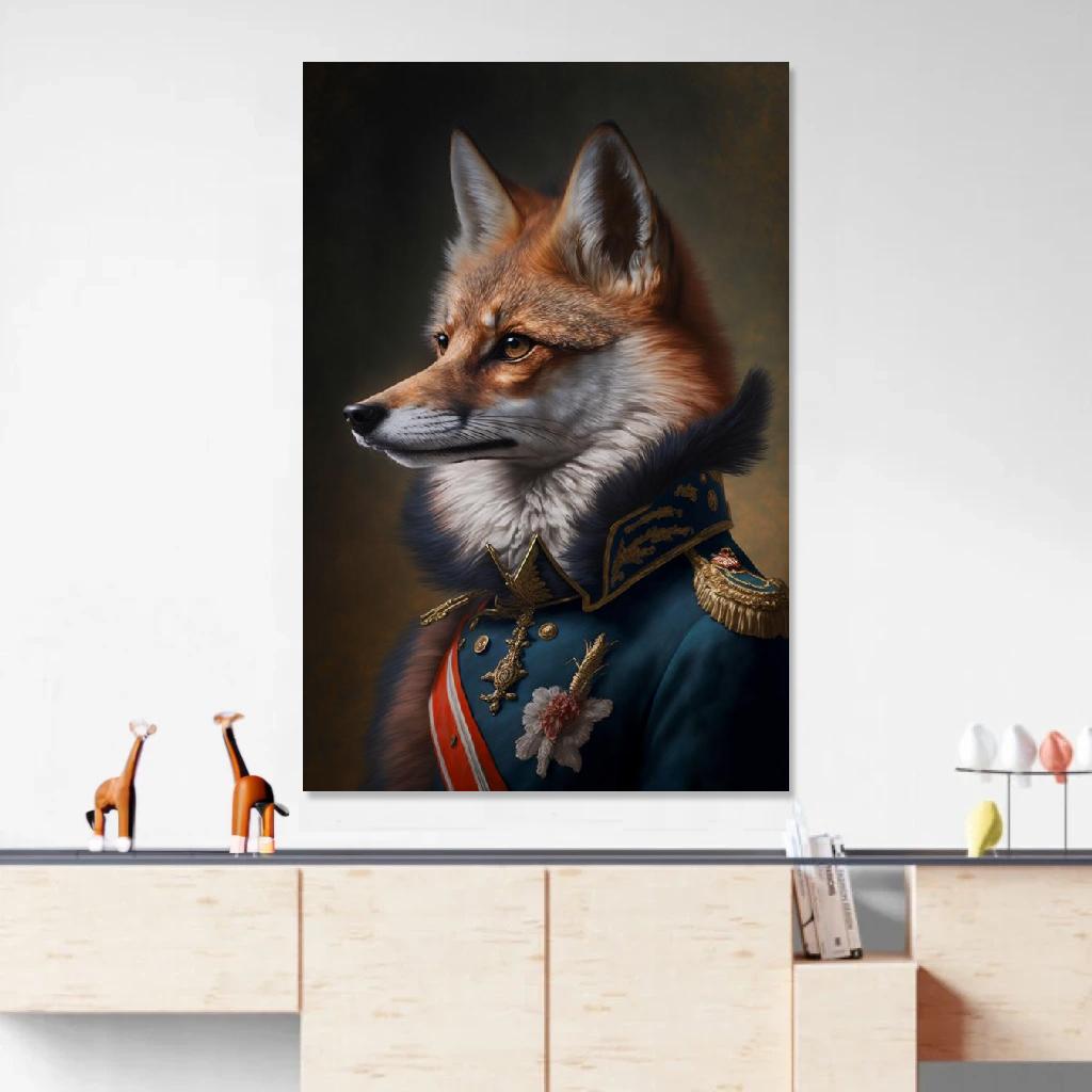 Picture of Fox Soldat Of Napoleon au dessus d'un meuble bas