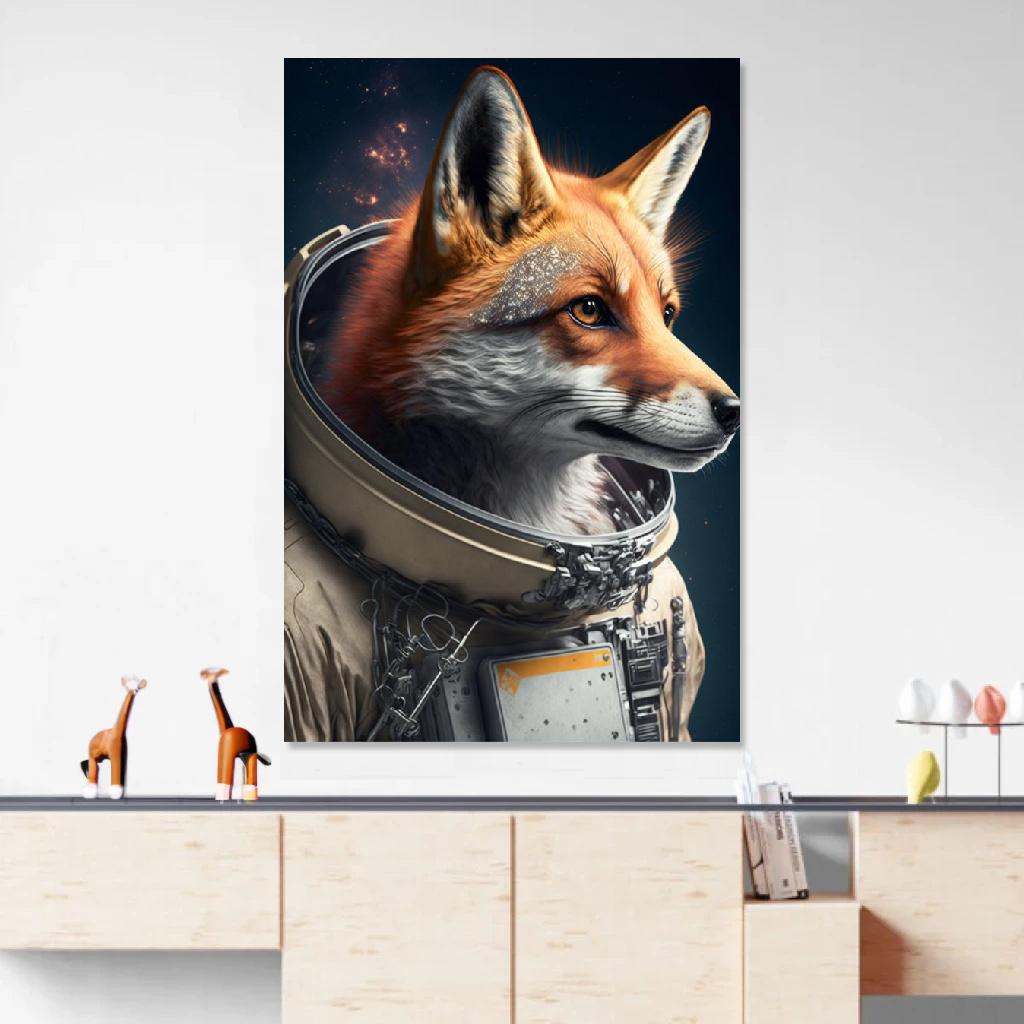 Picture of Fox Astronaut au dessus d'un meuble bas
