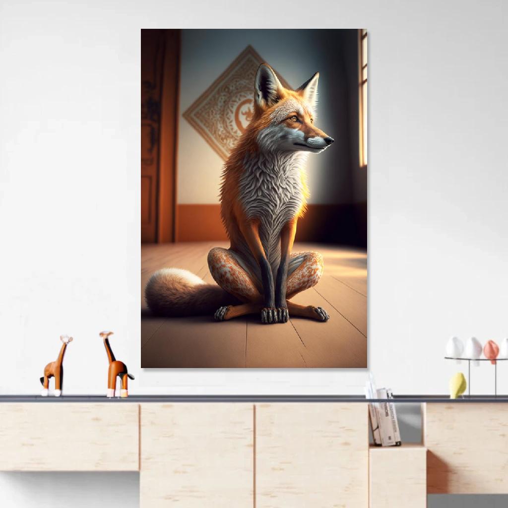 Picture of Fox Yoga au dessus d'un meuble bas