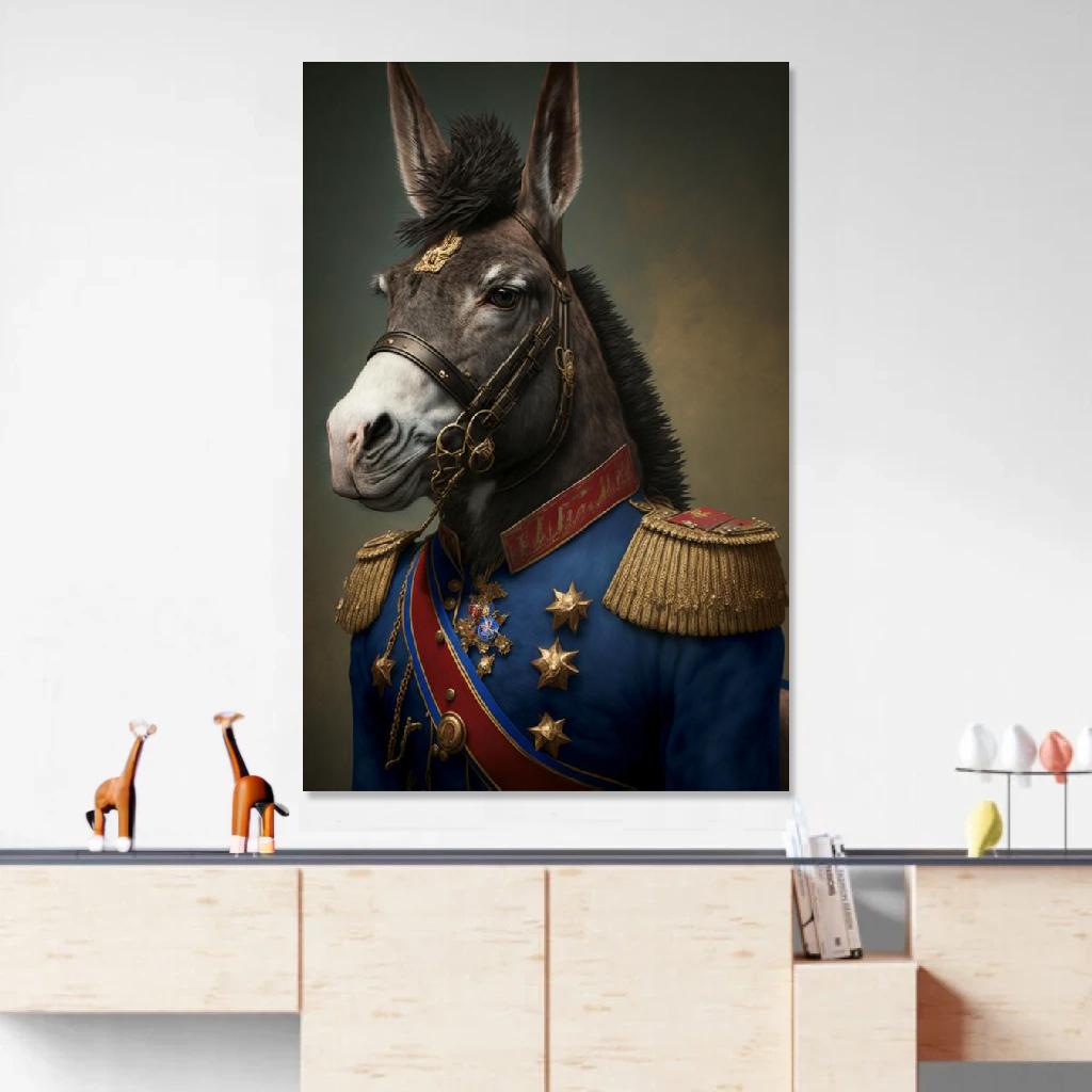 Picture of Donkey Soldat Of Napoleon au dessus d'un meuble bas