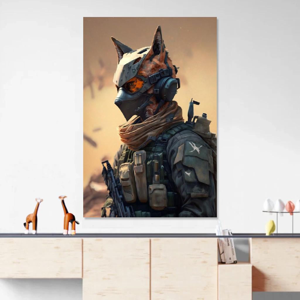 Picture of Fox Soldier au dessus d'un meuble bas