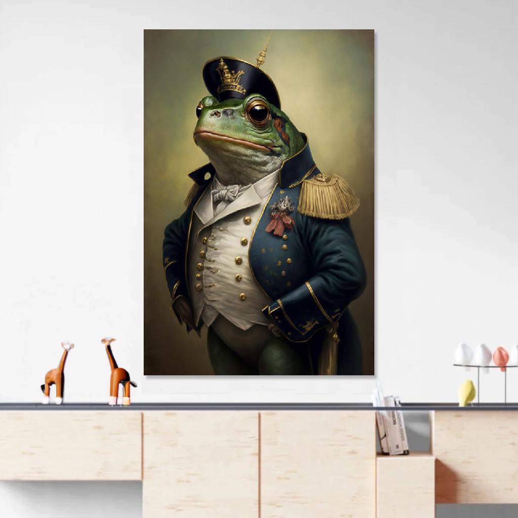 Picture of Frog Soldat Of Napoleon au dessus d'un meuble bas