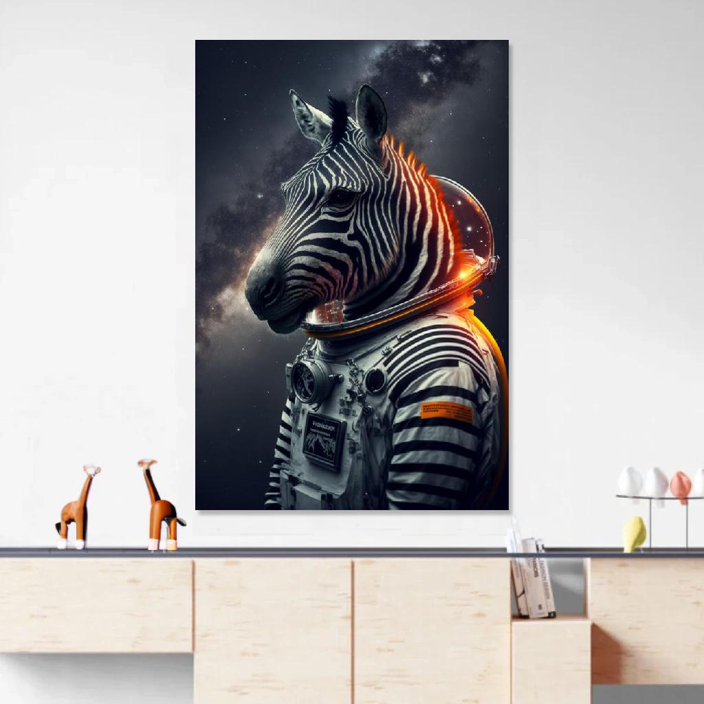 Picture of Zebra Astronaut au dessus d'un meuble bas