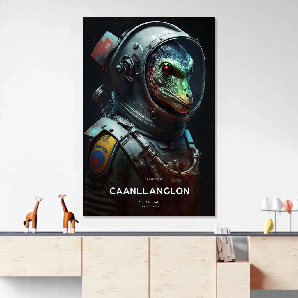 Picture of Cameleon Astronaut au dessus d'un meuble bas