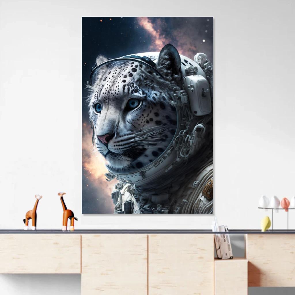 Picture of Snow leopard Astronaut au dessus d'un meuble bas
