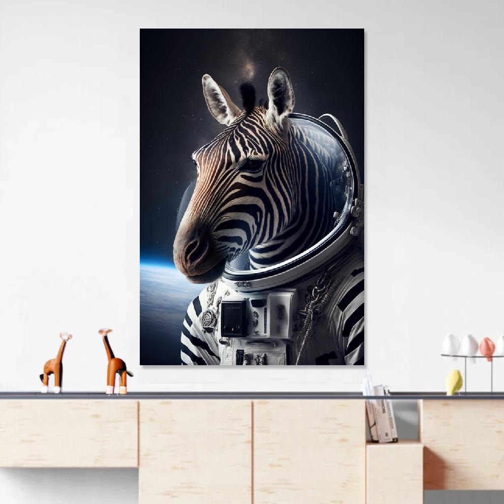 Picture of Zebra Astronaut au dessus d'un meuble bas