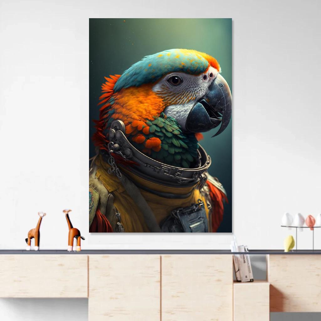 Picture of Parrot Astronaut au dessus d'un meuble bas