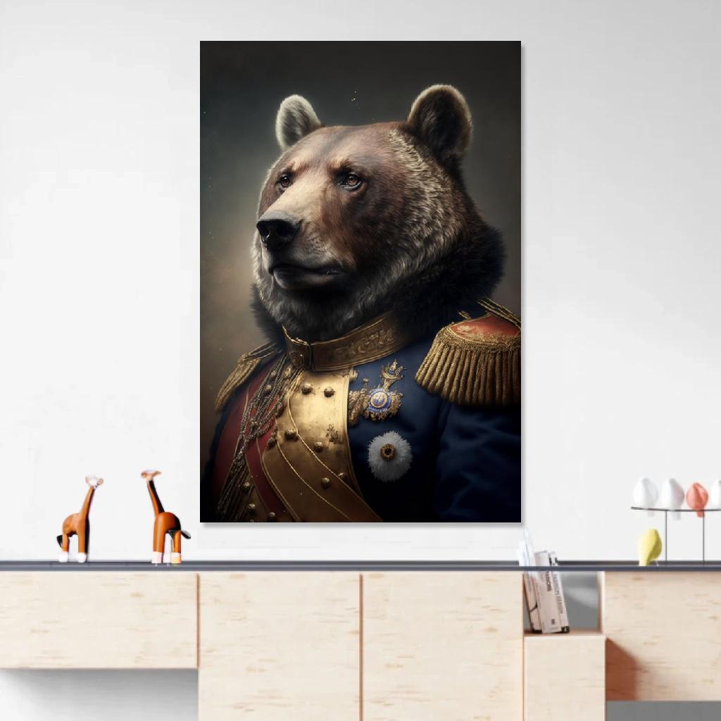 Picture of Bear Soldat Of Napoleon au dessus d'un meuble bas