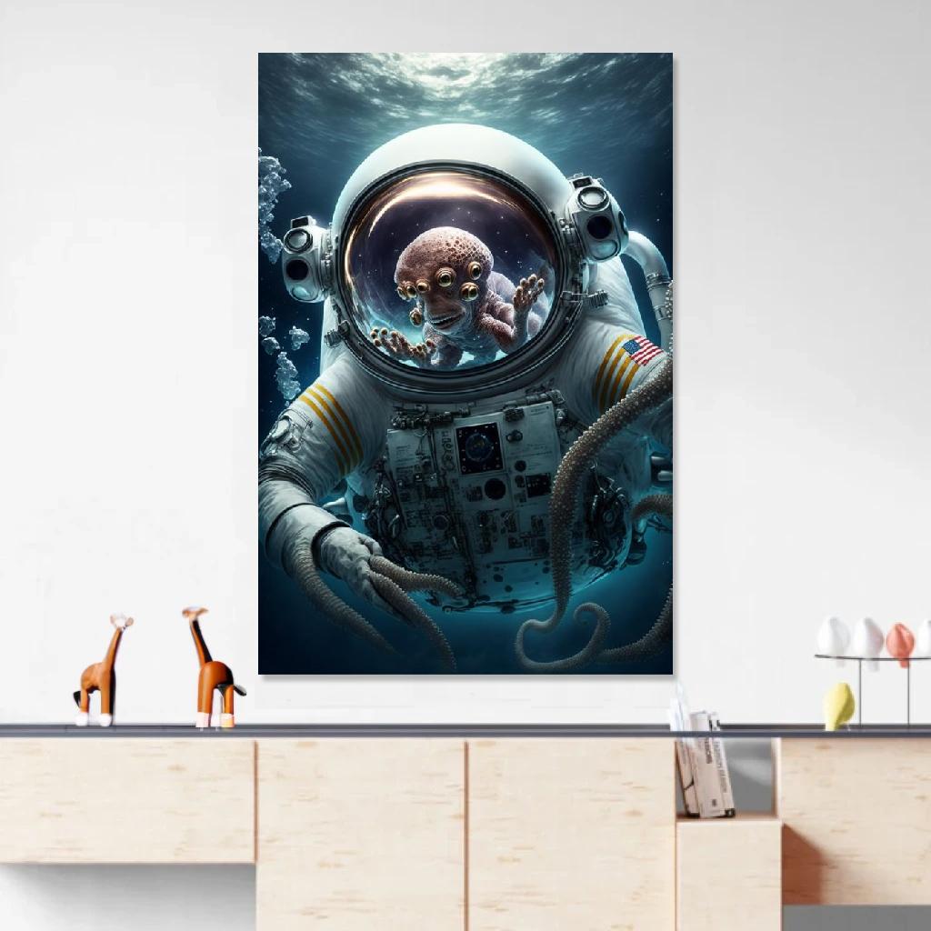 Picture of Octopus Astronaut au dessus d'un meuble bas