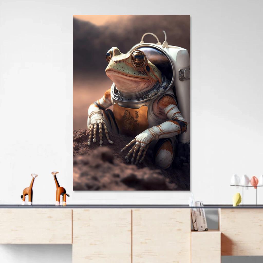 Picture of Frog Astronaut au dessus d'un meuble bas