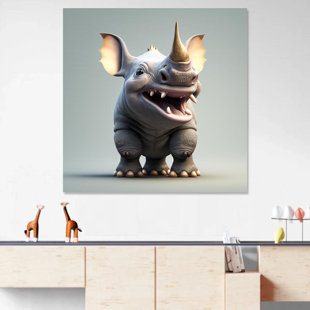 Picture of Rhinoceros Baby au dessus d'un meuble bas