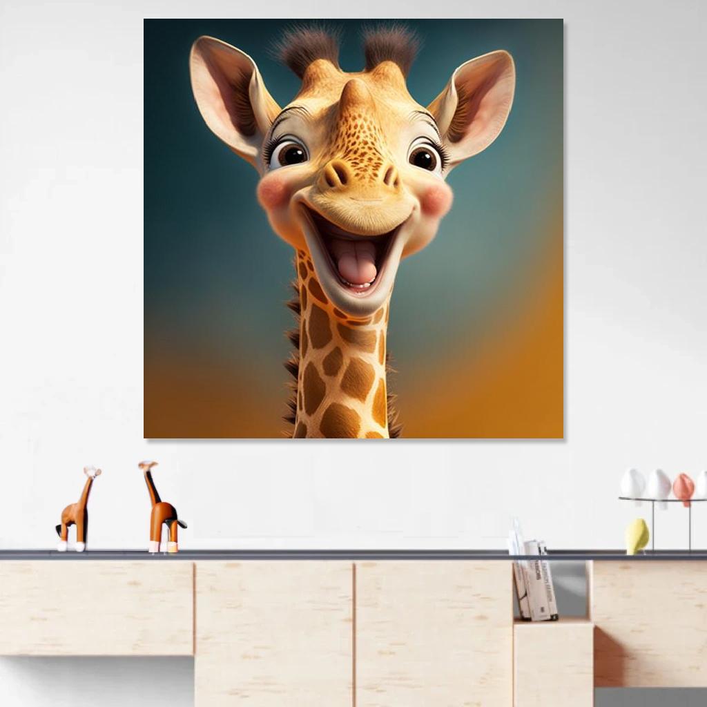 Picture of Giraffe Baby au dessus d'un meuble bas