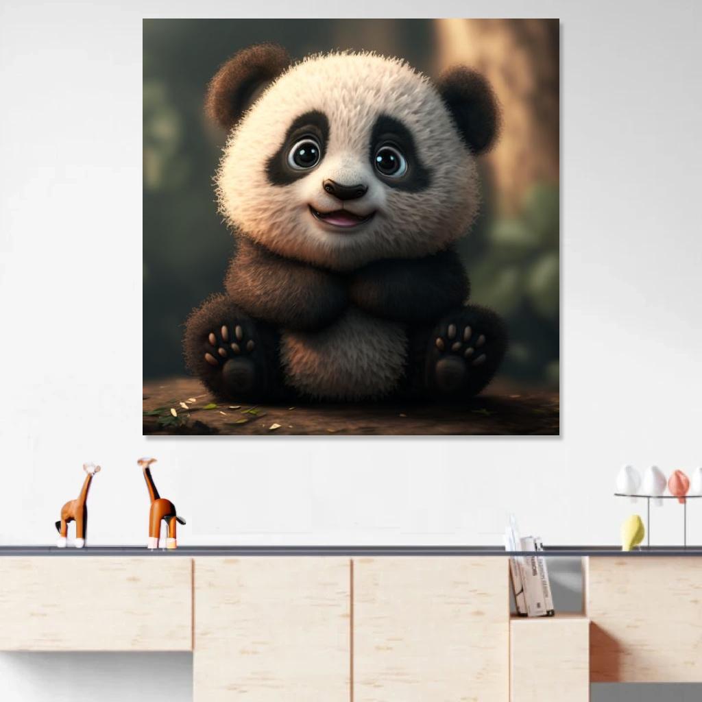 Picture of Panda Baby au dessus d'un meuble bas