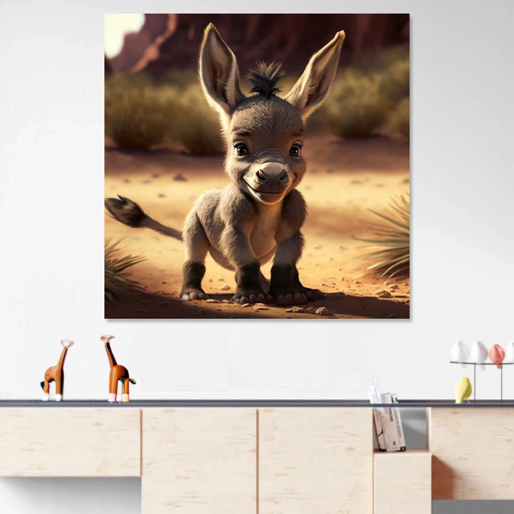 Picture of Donkey Baby au dessus d'un meuble bas