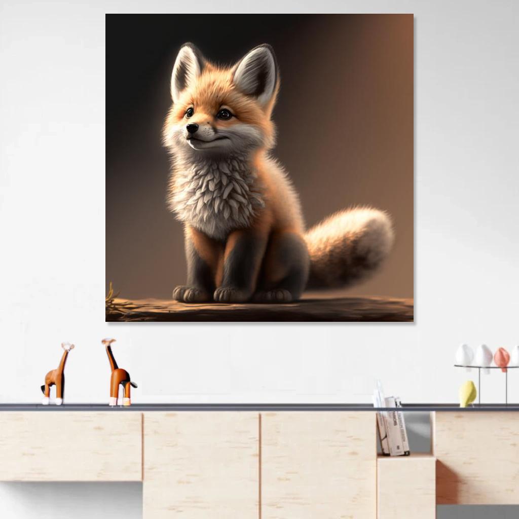 Picture of Fox Baby au dessus d'un meuble bas
