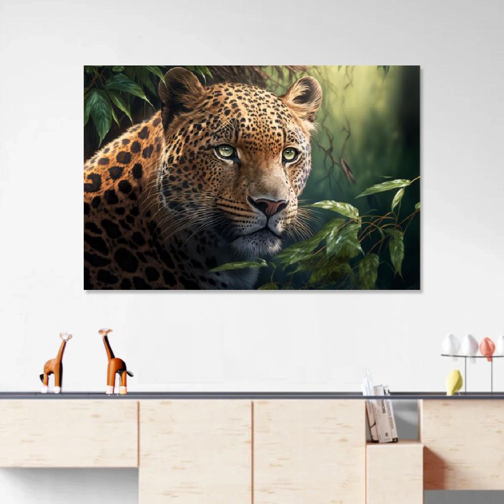 Picture of Leopard In Its Natural Environment au dessus d'un meuble bas