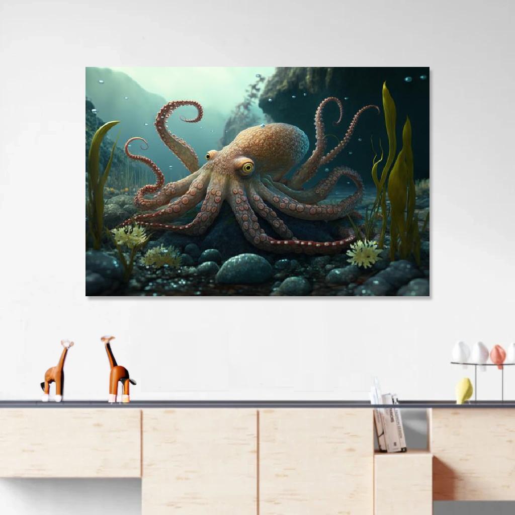 Picture of Octopus In Its Natural Environment au dessus d'un meuble bas