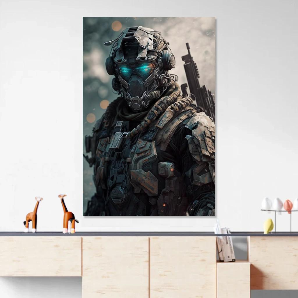 Picture of Robot Soldier au dessus d'un meuble bas