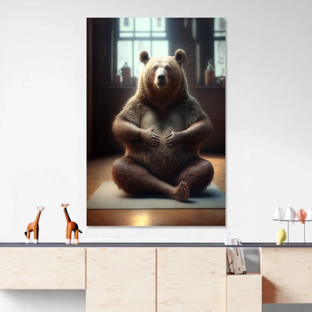 Picture of Bear Yoga au dessus d'un meuble bas