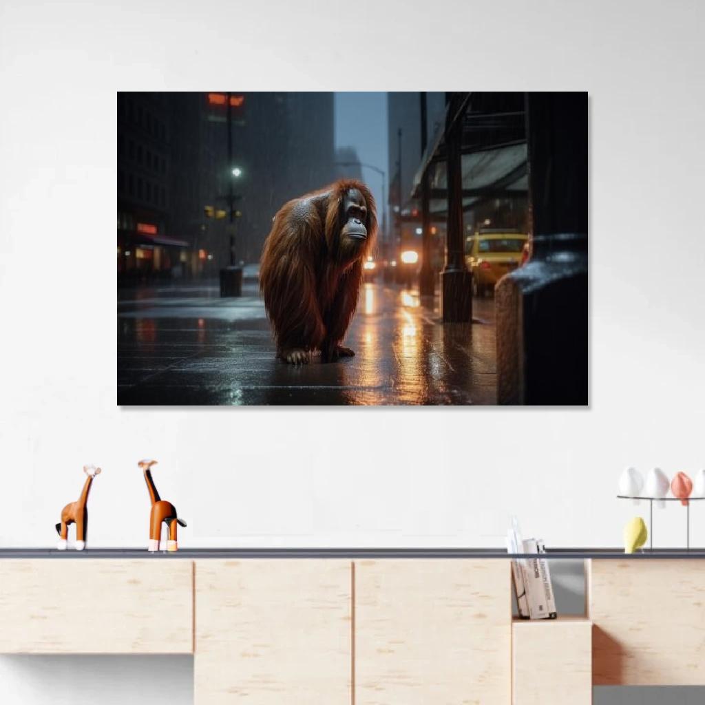 Picture of Orangutan Rainy Night au dessus d'un meuble bas