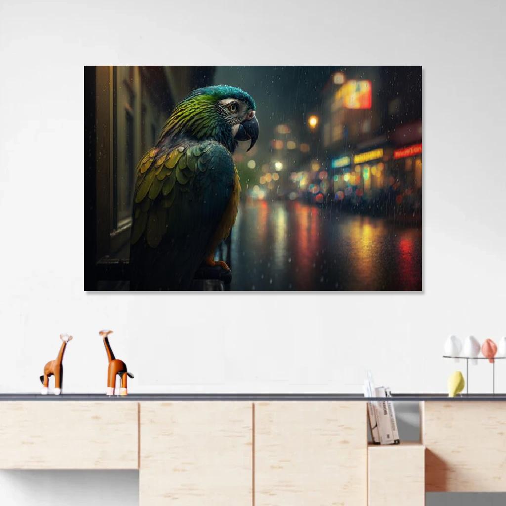 Picture of Parrot Rainy Night au dessus d'un meuble bas