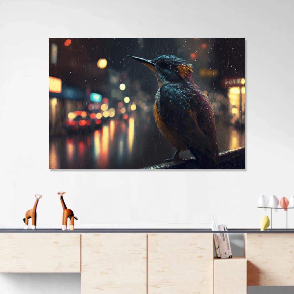 Picture of Humming-bird Rainy Night au dessus d'un meuble bas