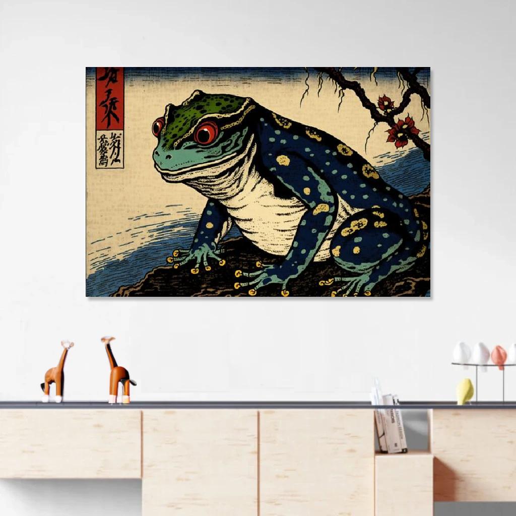 Picture of Frog Ukiyo-e au dessus d'un meuble bas
