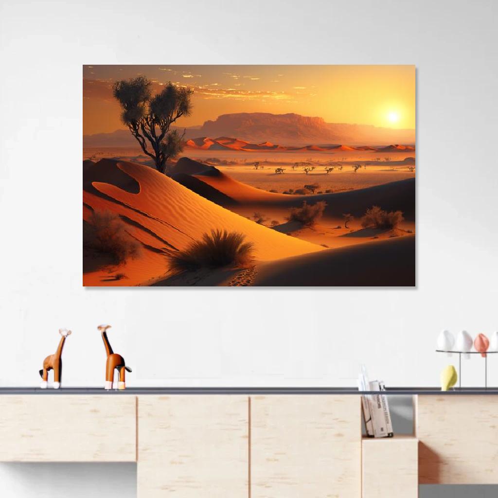 Picture of Desert Sunset au dessus d'un meuble bas