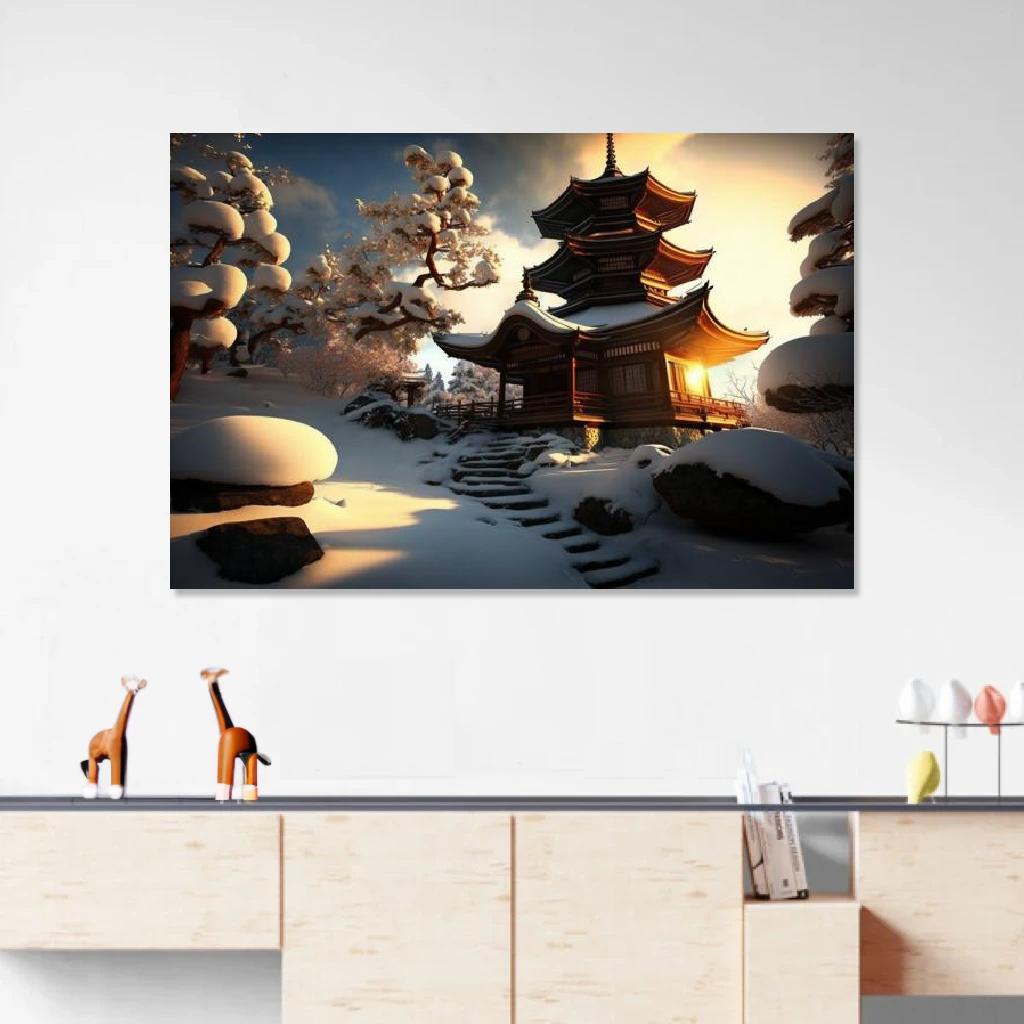 Picture of Buddhist temple Winter au dessus d'un meuble bas