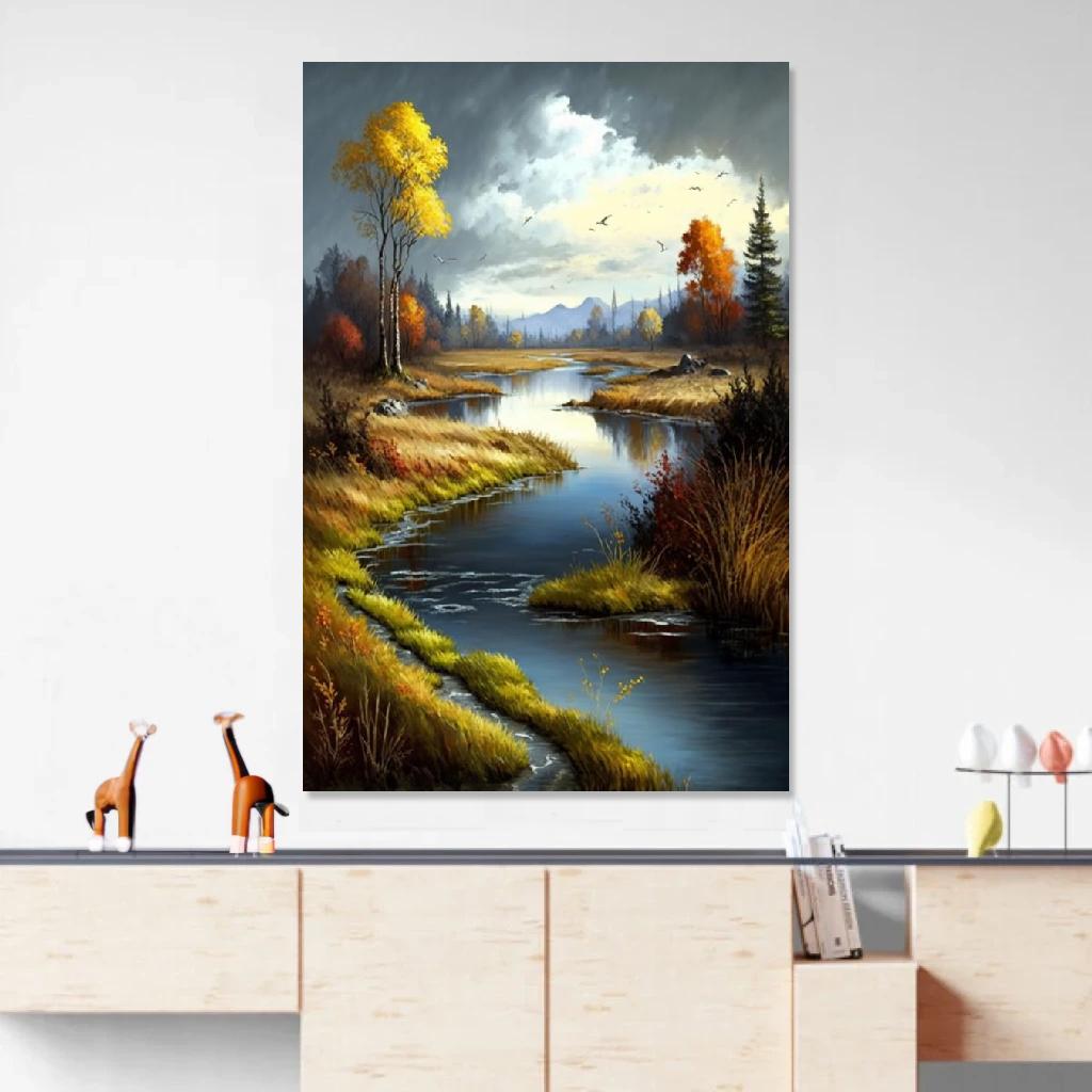 Picture of River Autumn au dessus d'un meuble bas