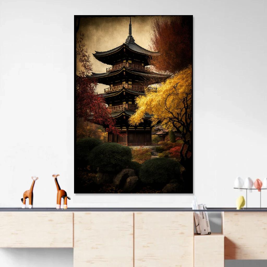 Picture of Buddhist temple Autumn au dessus d'un meuble bas