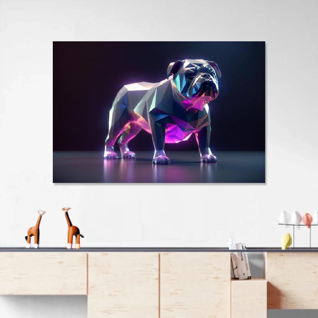 Picture of Bulldog Polygon au dessus d'un meuble bas