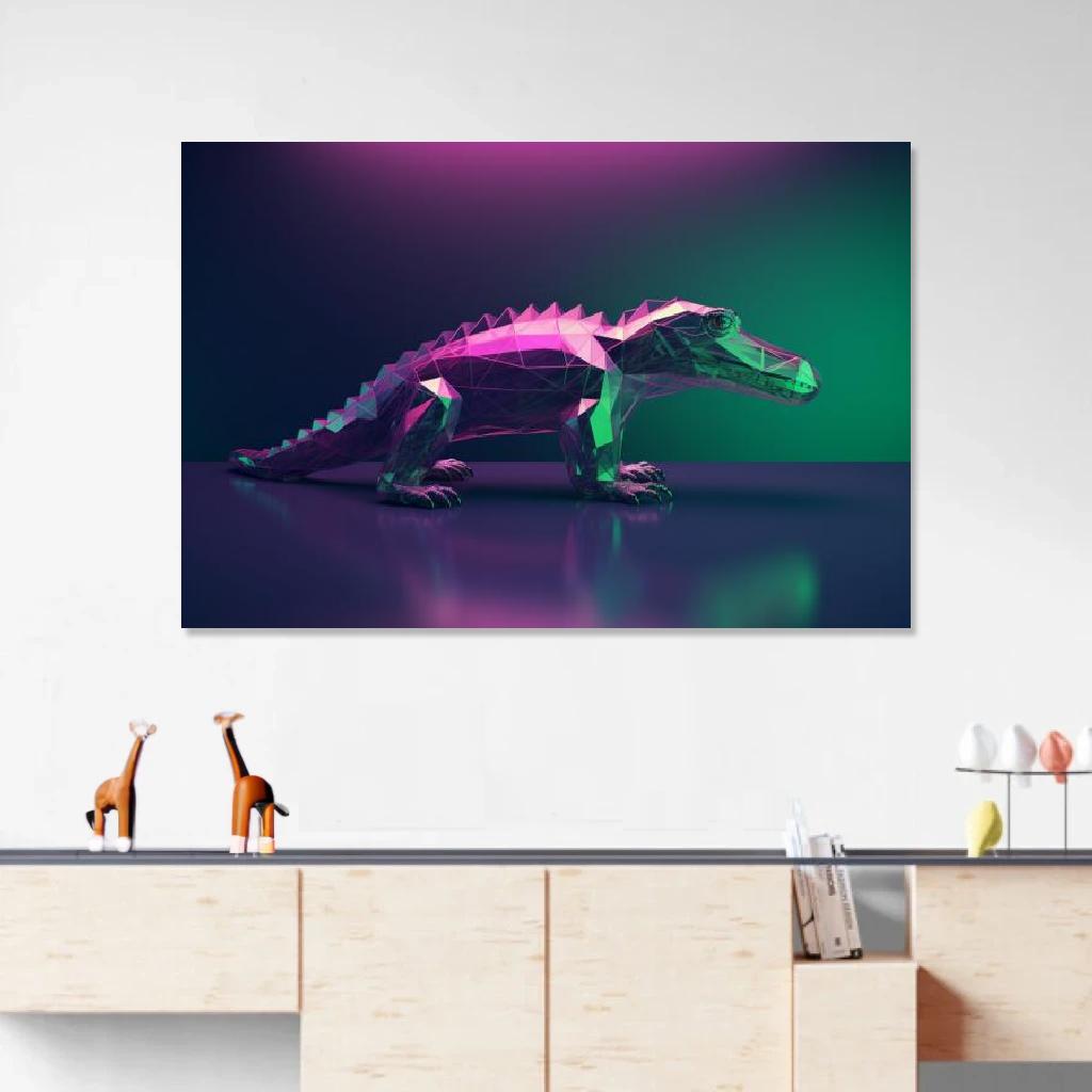 Picture of Crocodile Polygon au dessus d'un meuble bas