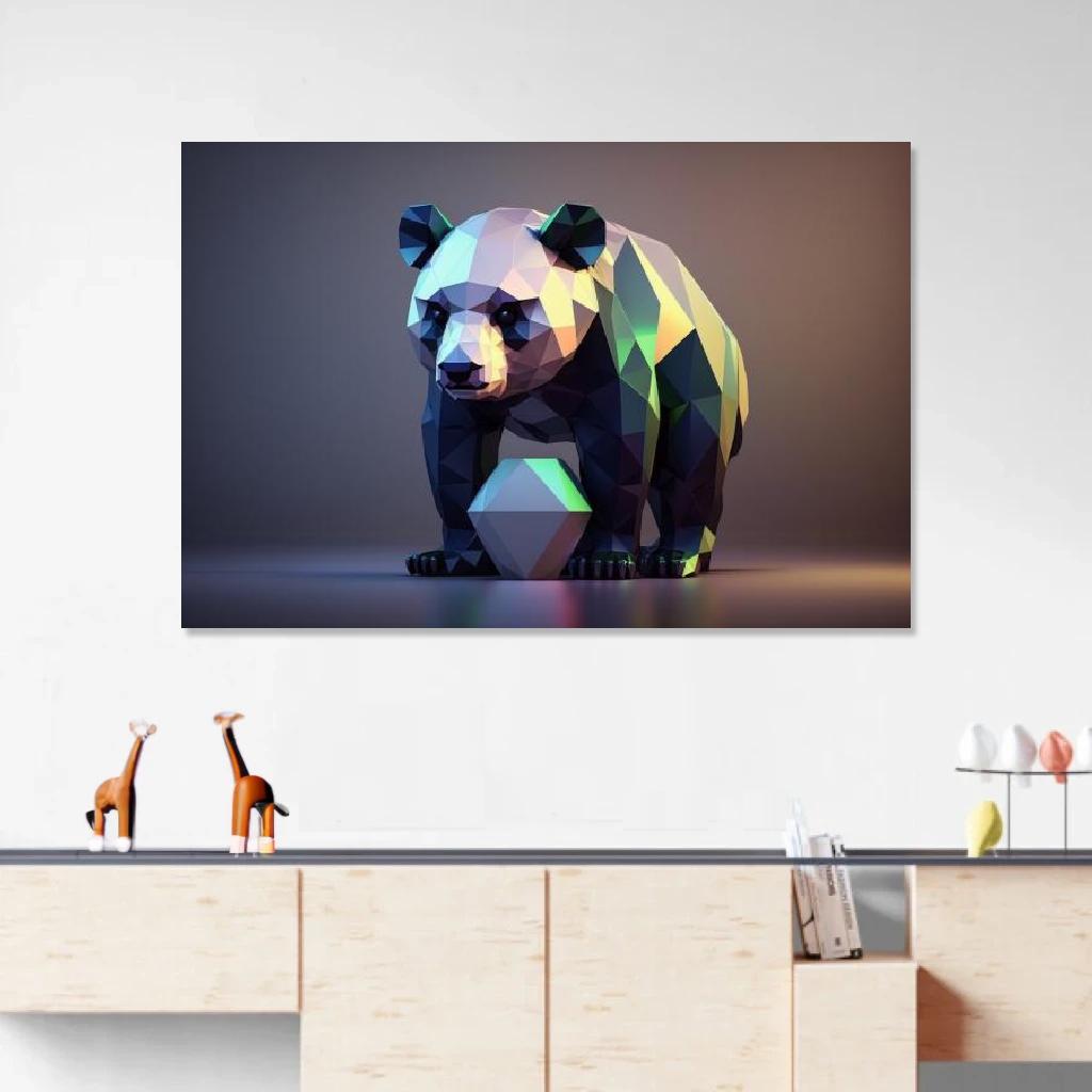 Picture of Panda Polygon au dessus d'un meuble bas