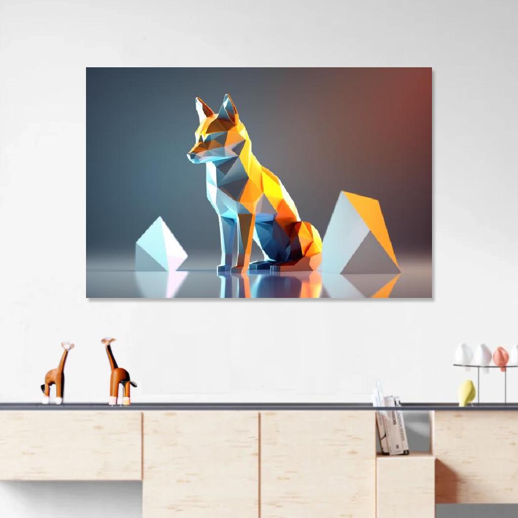 Picture of Fox Polygon au dessus d'un meuble bas
